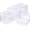 12 Pack Clear Plastic Beads Storage Containers Box with Hinged Lid for Beads and More (3.70 x 3.70 x 1.18 Inch)